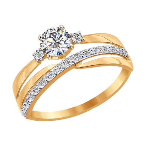 Кольцо из золота с фианитами