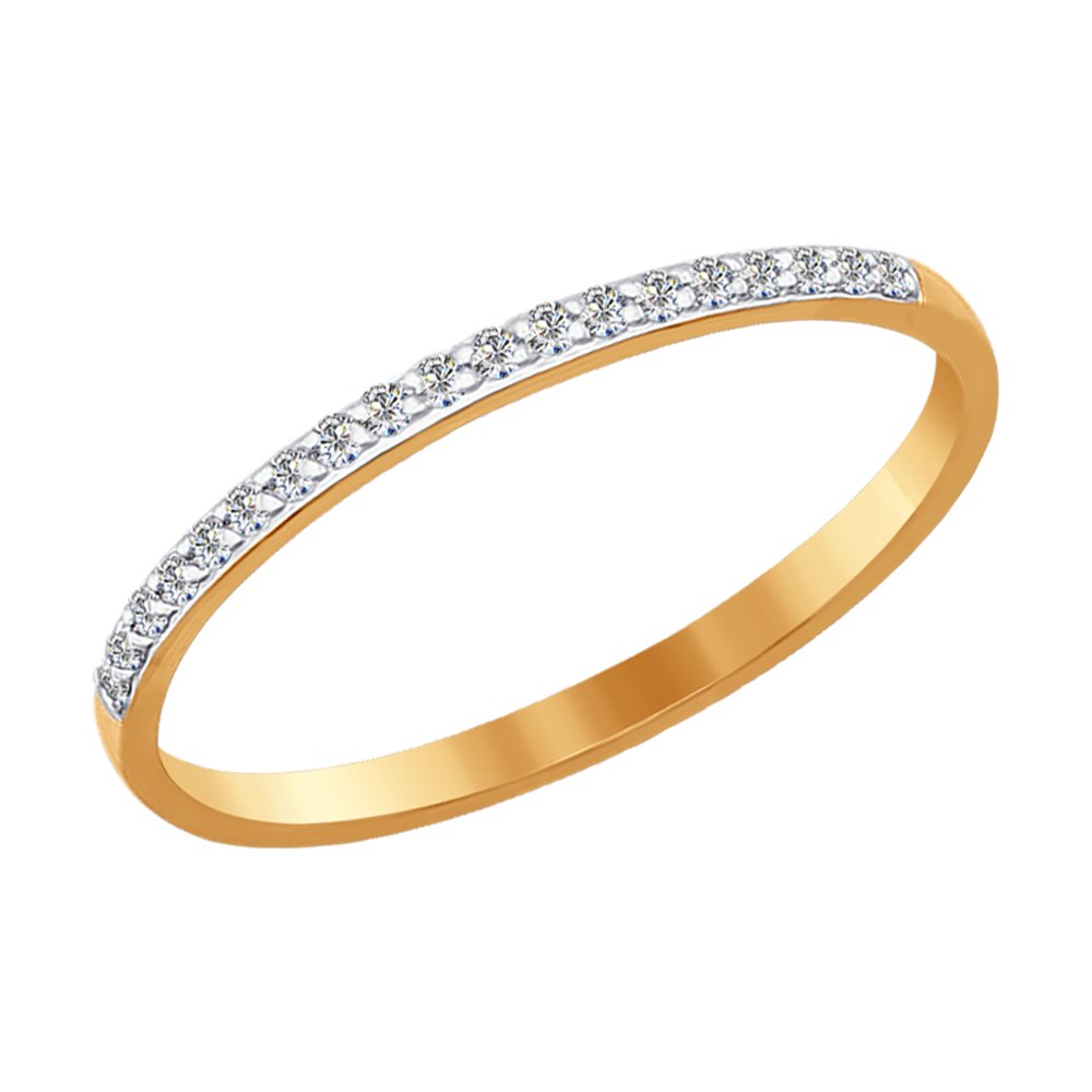 Кольцо из золота с фианитами