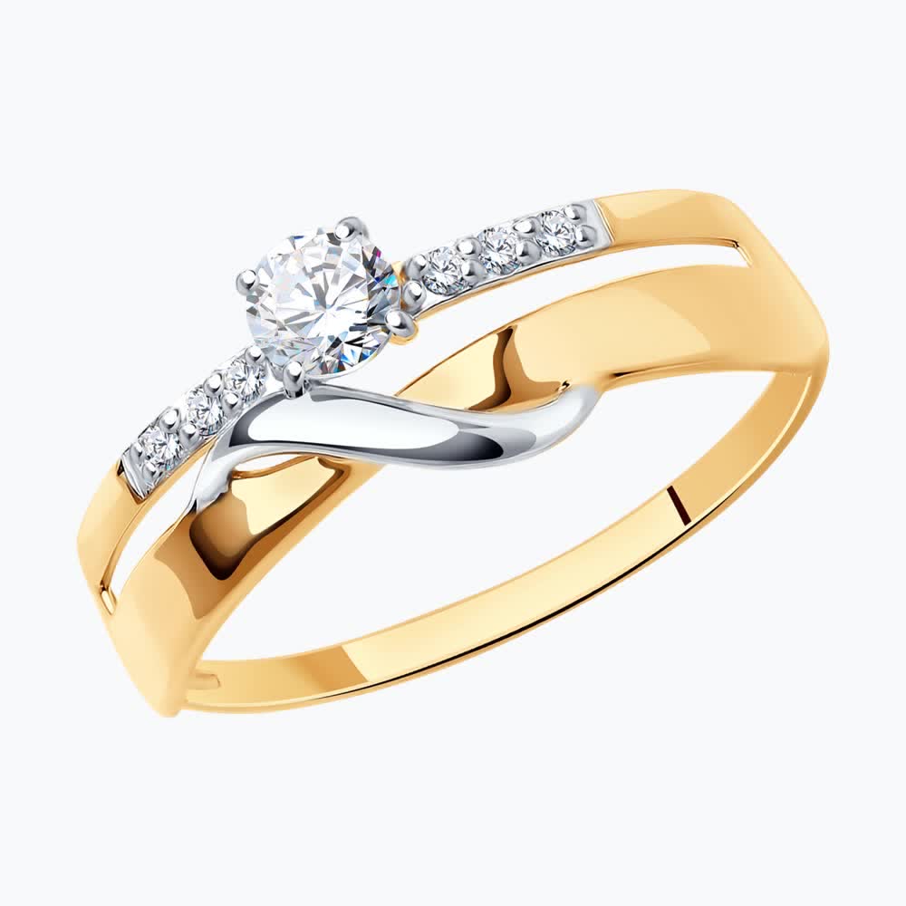 Кольцо из золота с фианитами