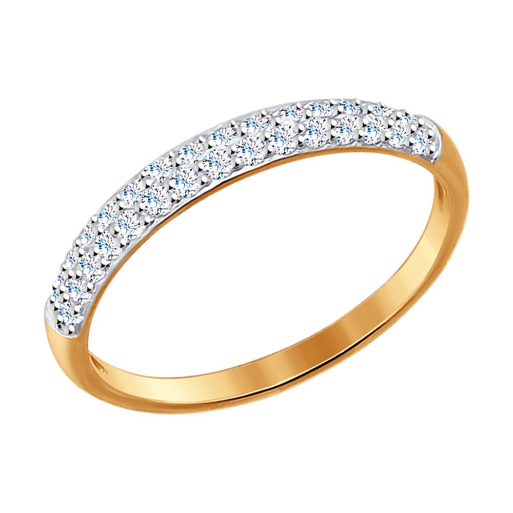 Кольцо из золота с фианитами