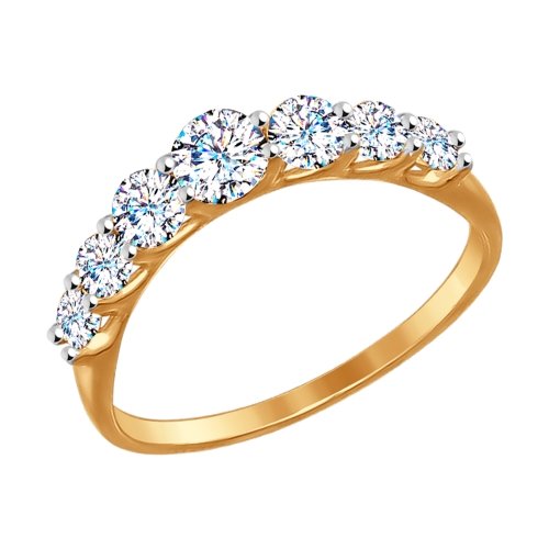 Кольцо из золота с фианитами