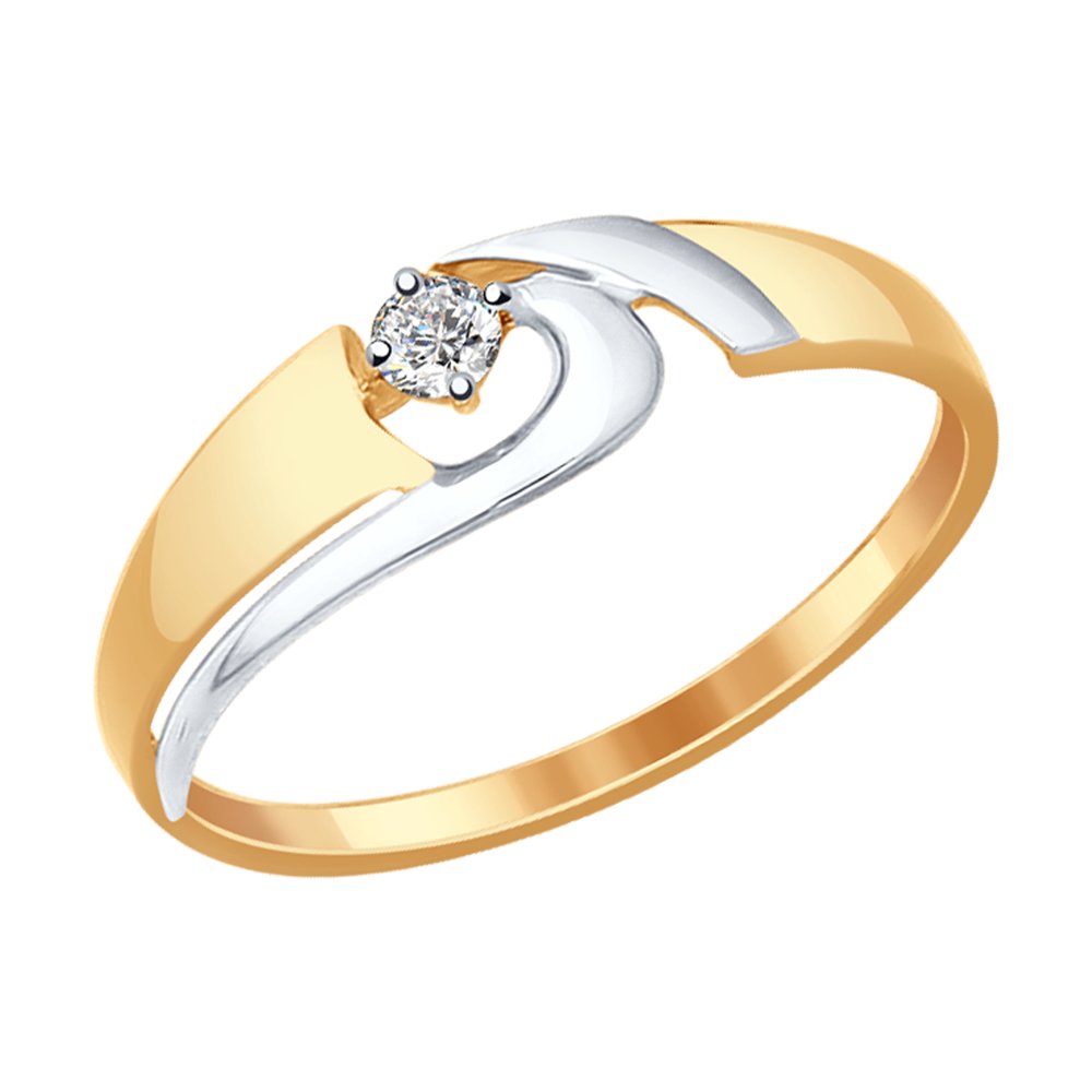 Кольцо из золота с фианитом