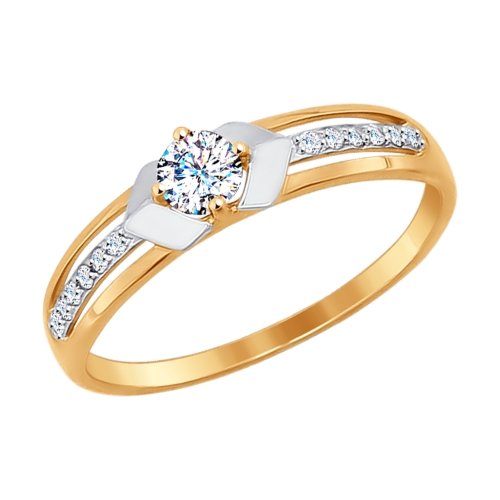 Кольцо из золота с фианитами