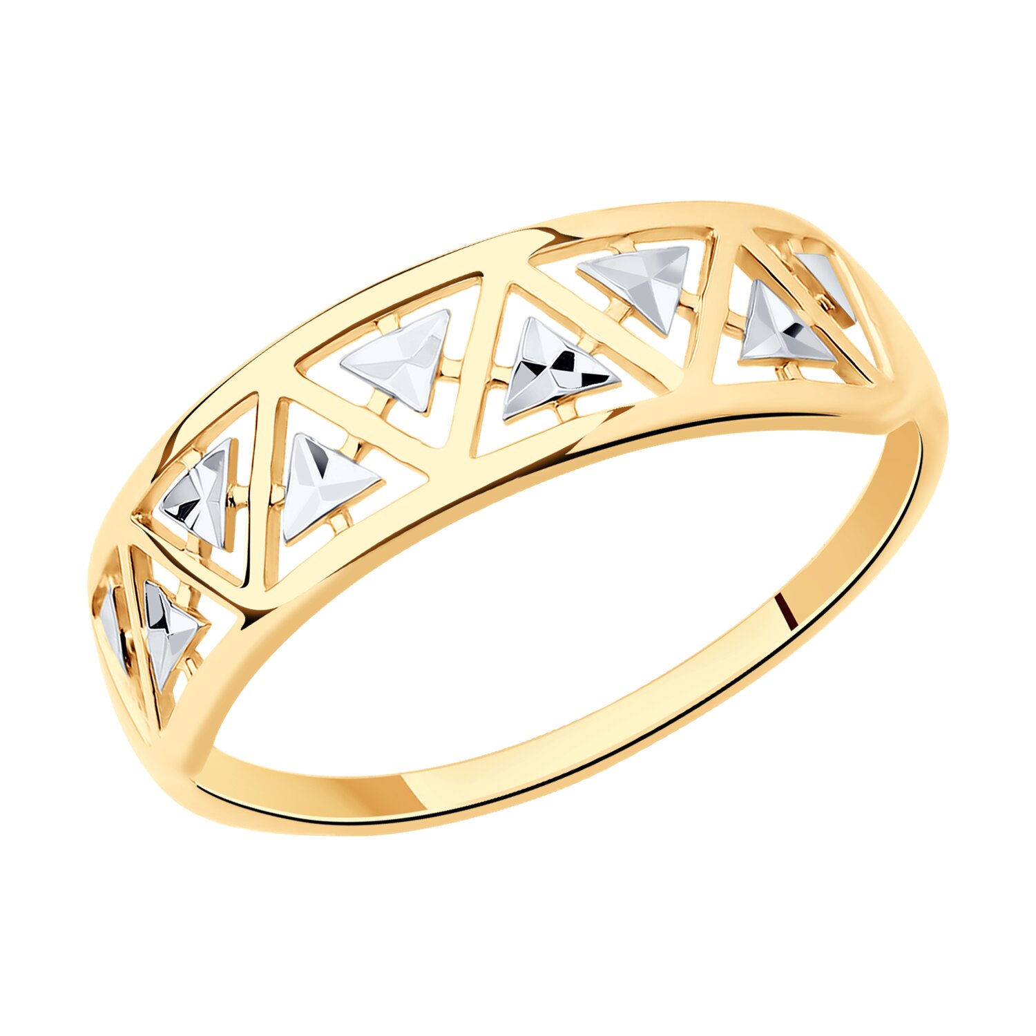 Кольцо из золота с алмазной гранью