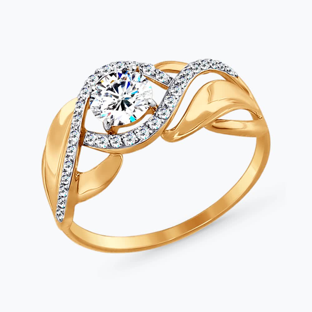 Кольцо из золота с фианитами