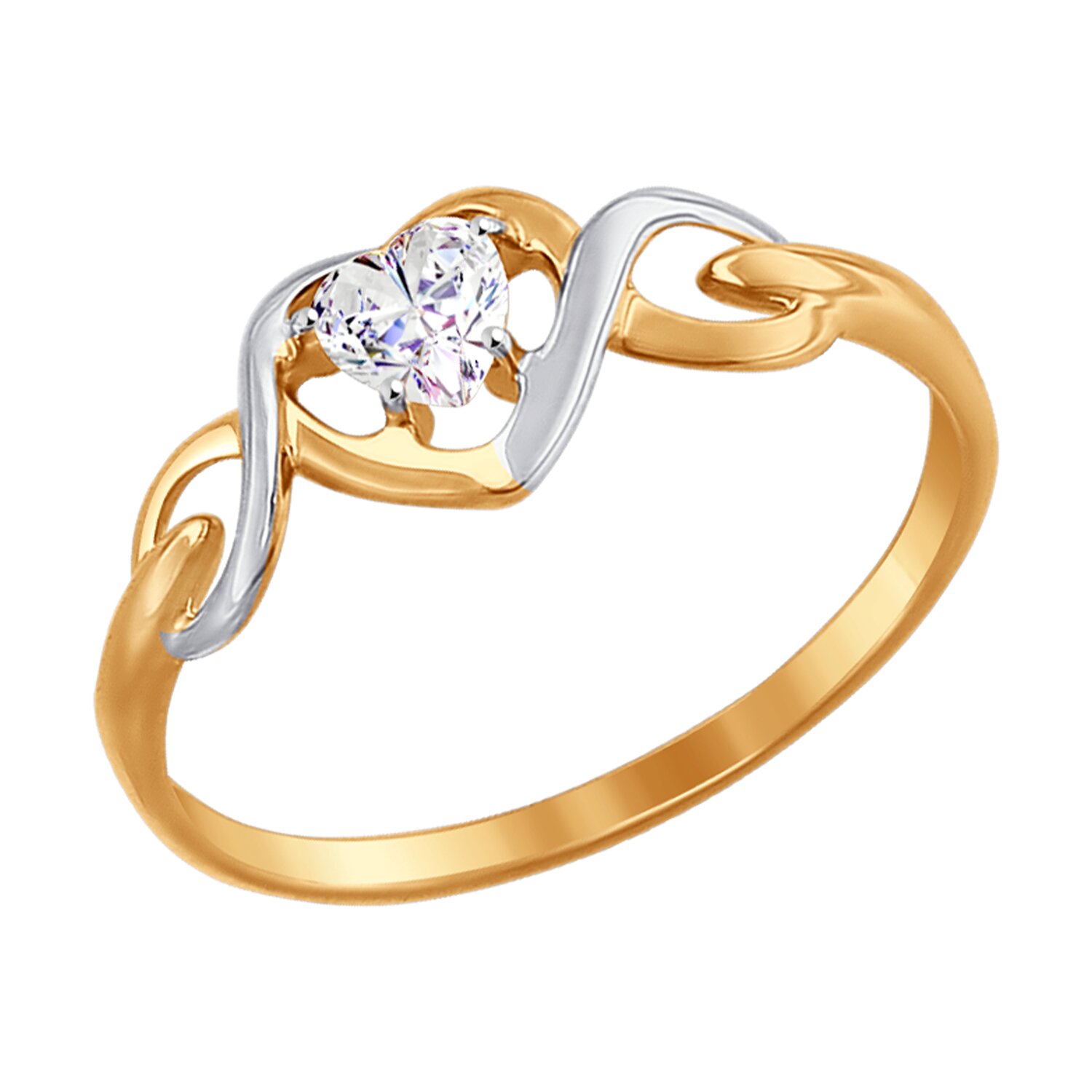 Кольцо из золота с фианитом