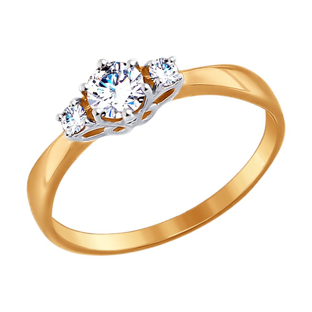 Кольцо из золота с фианитами