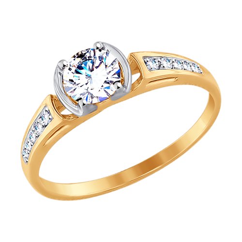 Кольцо из золота с фианитами