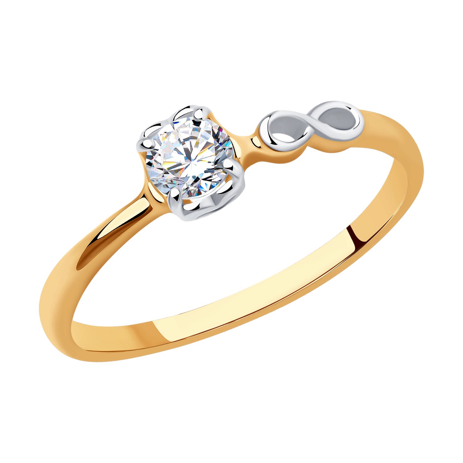 Кольцо из золота с фианитом