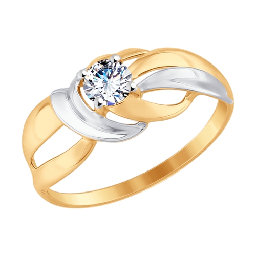 Кольцо из золота с фианитом