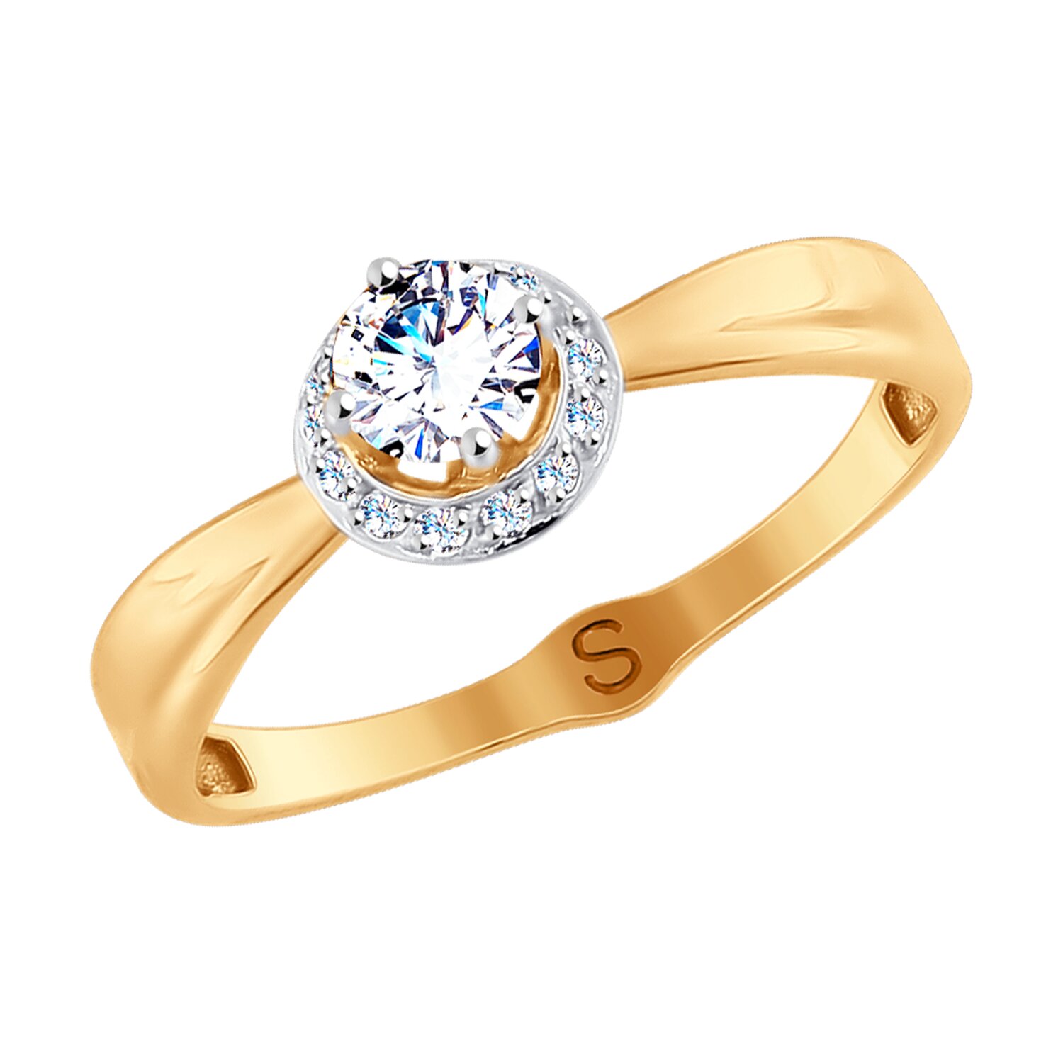 Кольцо из золота с фианитами