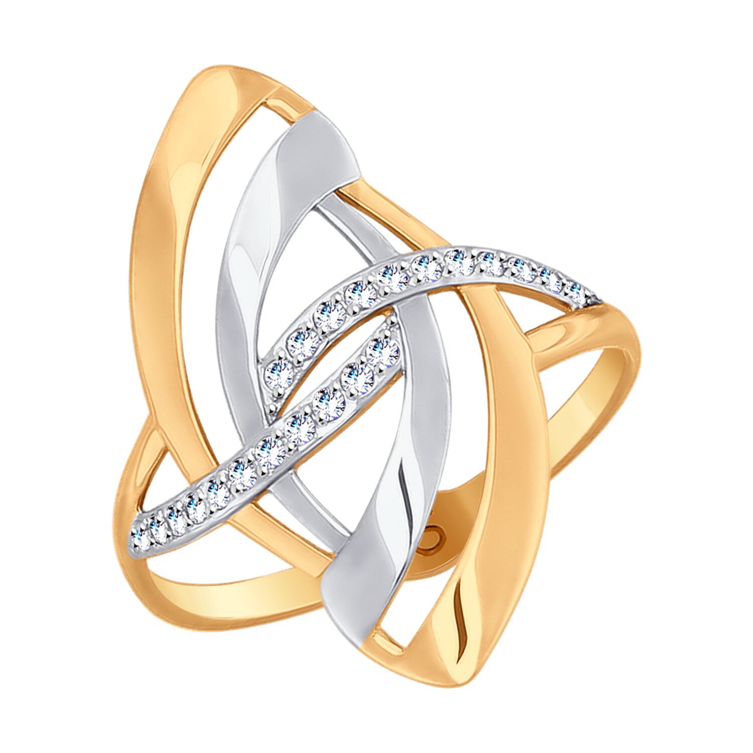 Кольцо из золота с фианитами