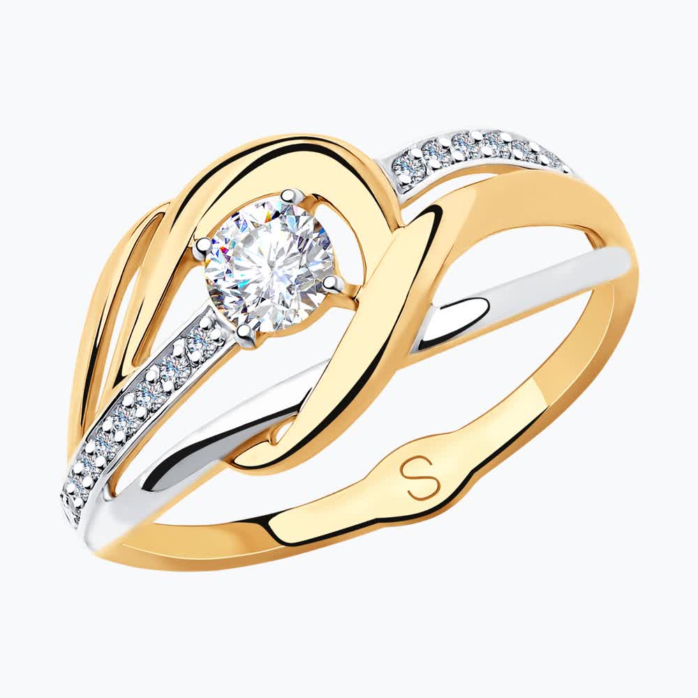 Кольцо из золота с фианитами