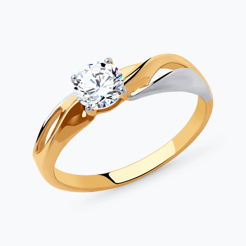 Кольцо из золота с фианитом