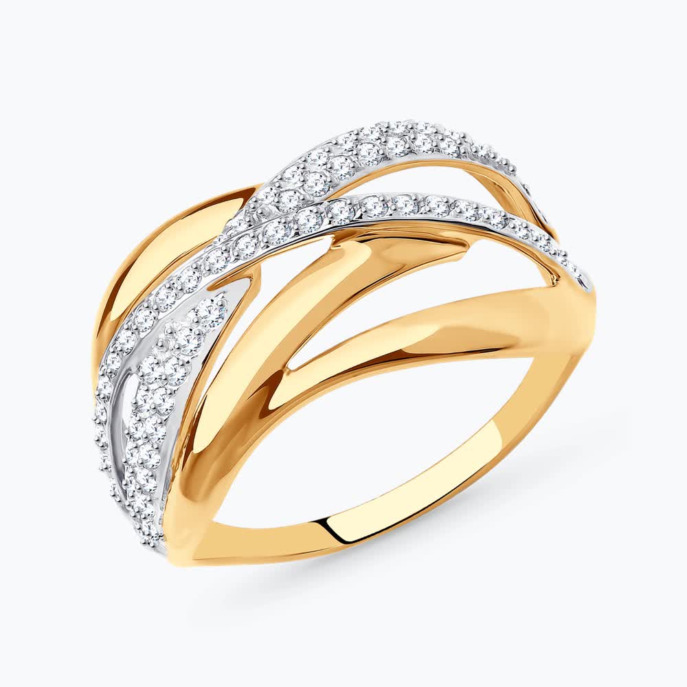 Кольцо из золота с фианитами