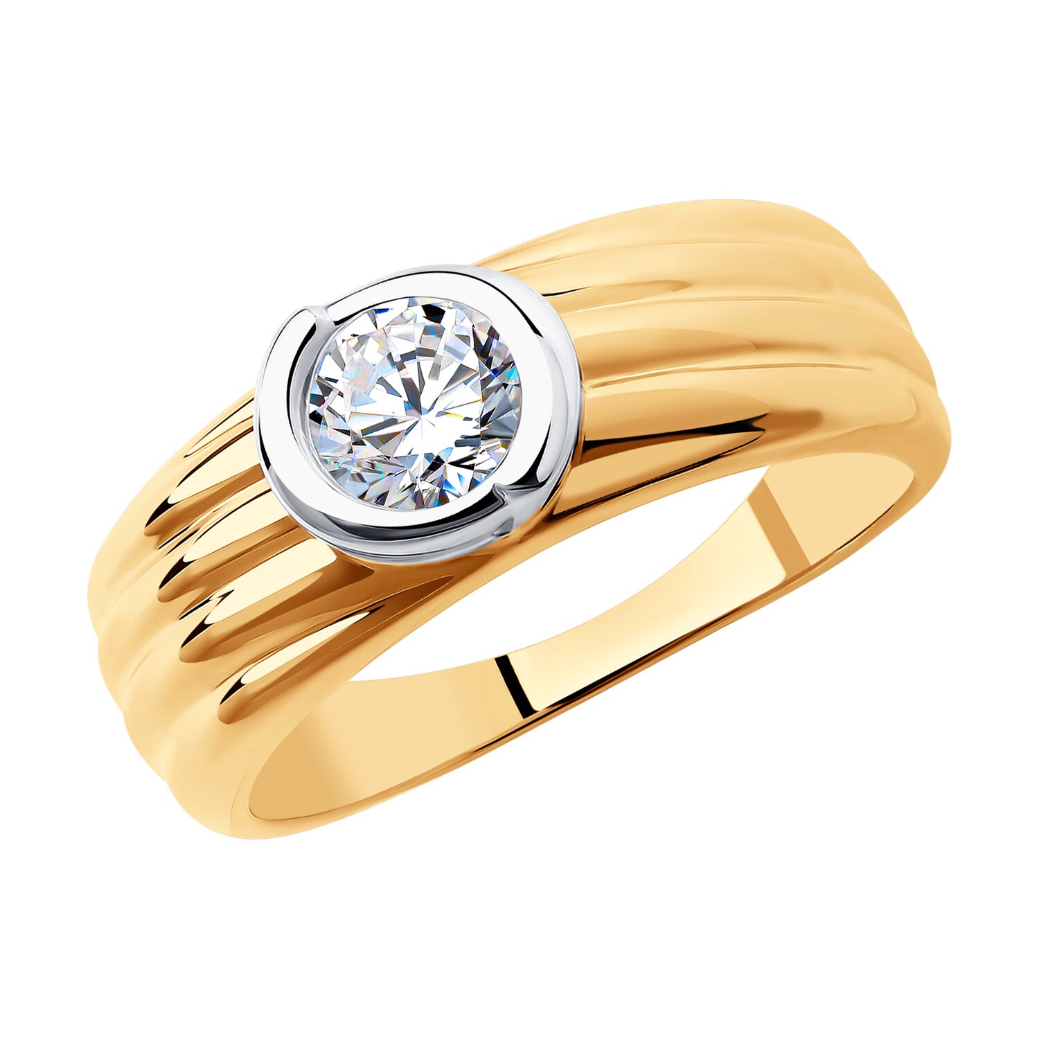 Кольцо из золота с фианитом