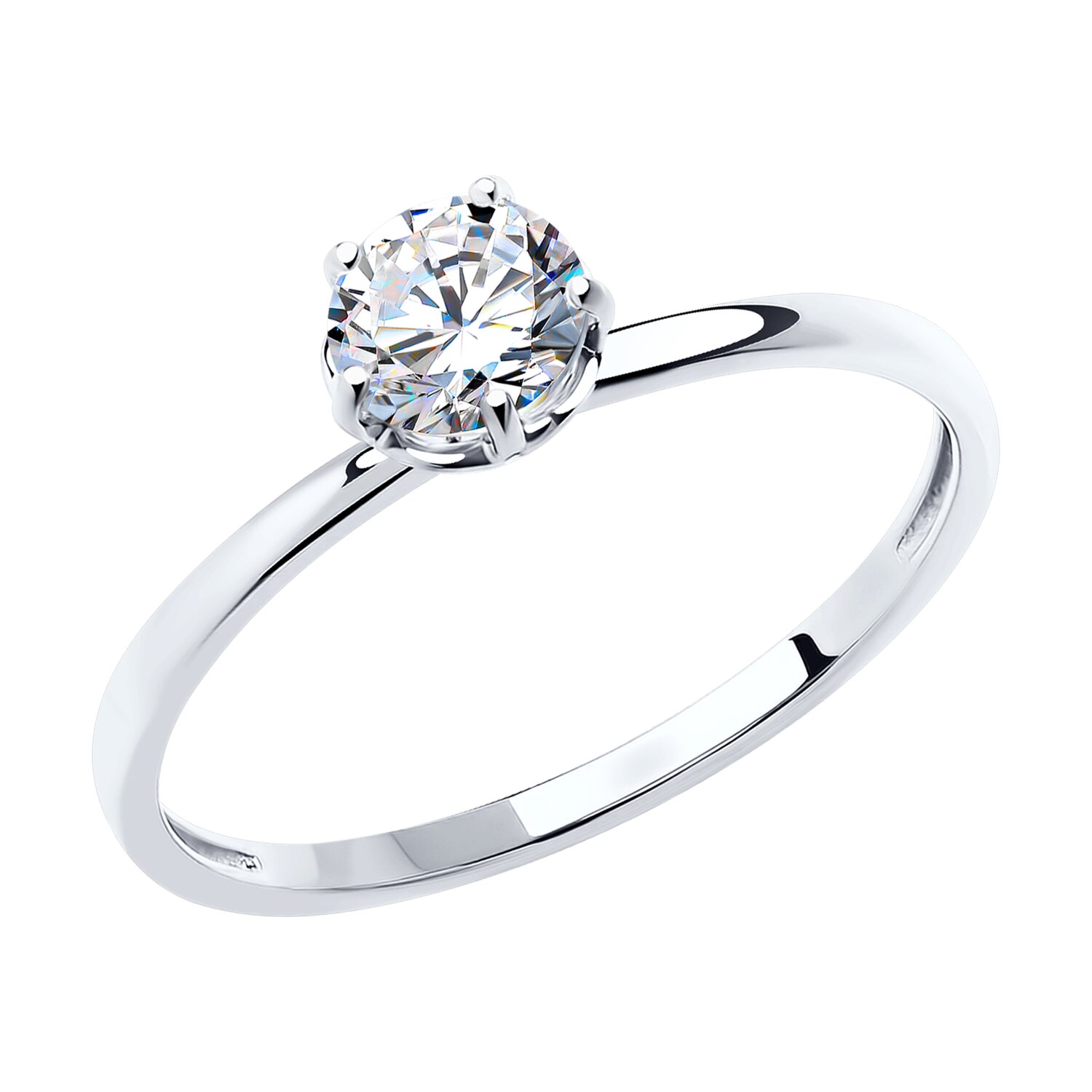 Кольцо из белого золота с фианитом