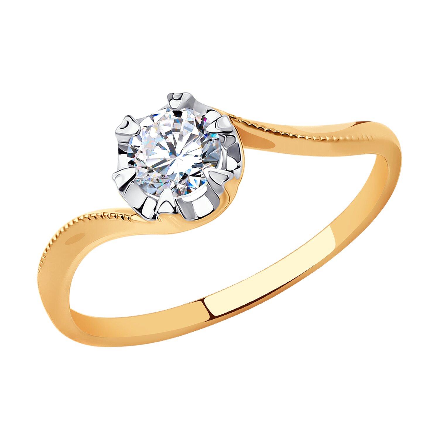 Кольцо из золота с фианитом