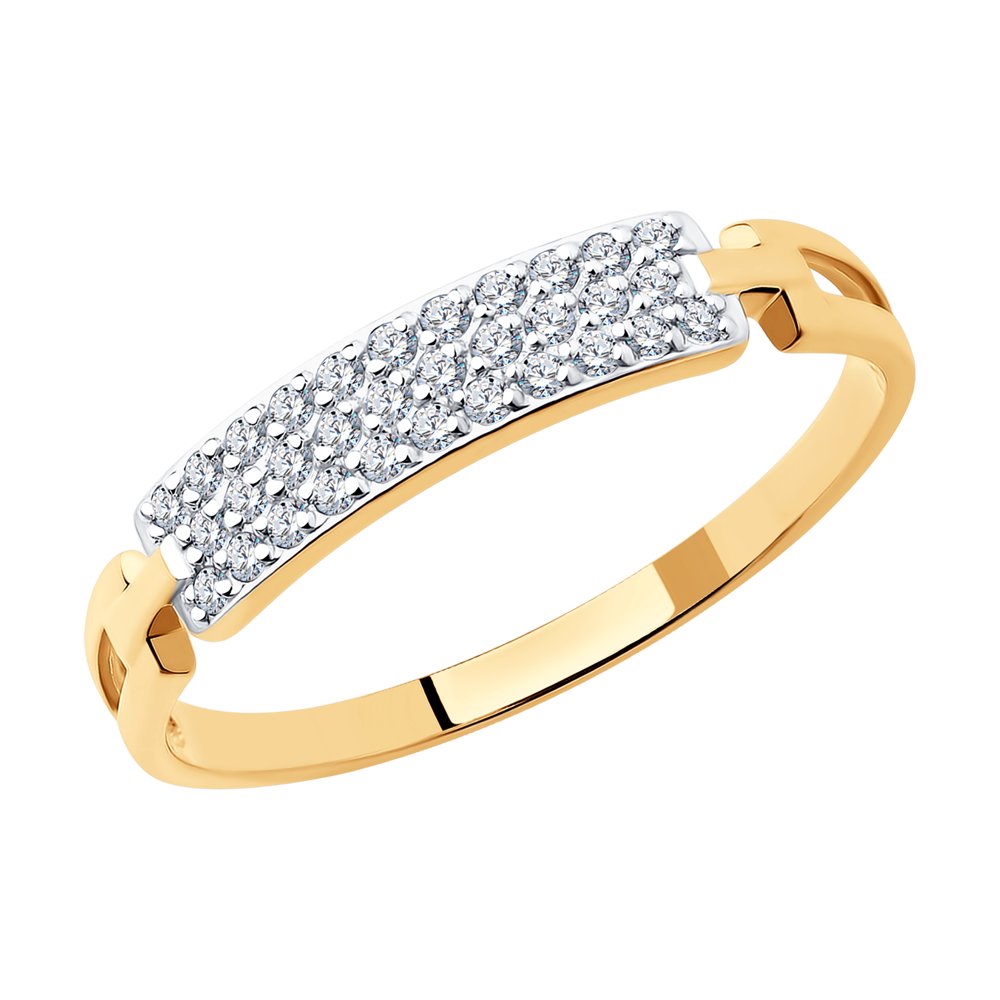 Кольцо из золота с фианитами