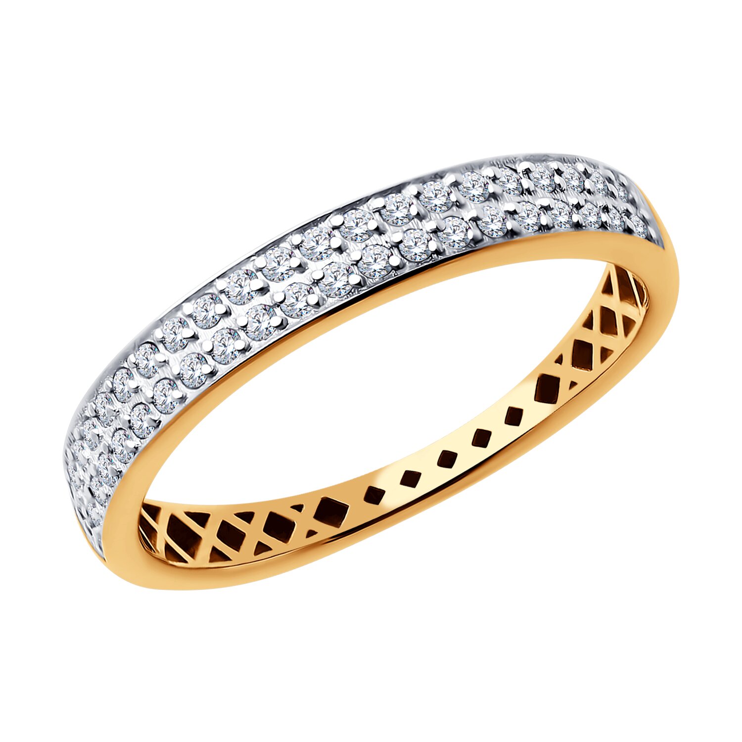 Кольцо из золота с фианитами