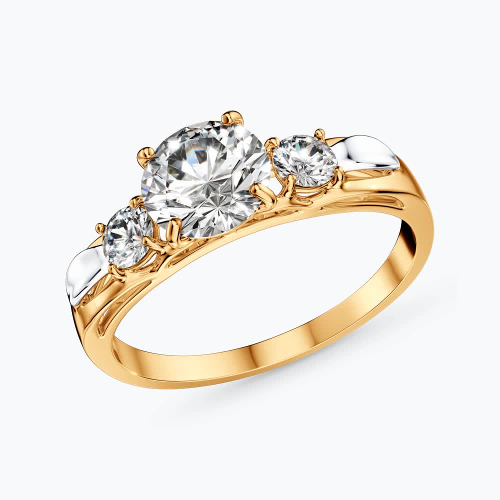 Кольцо из золота с фианитами