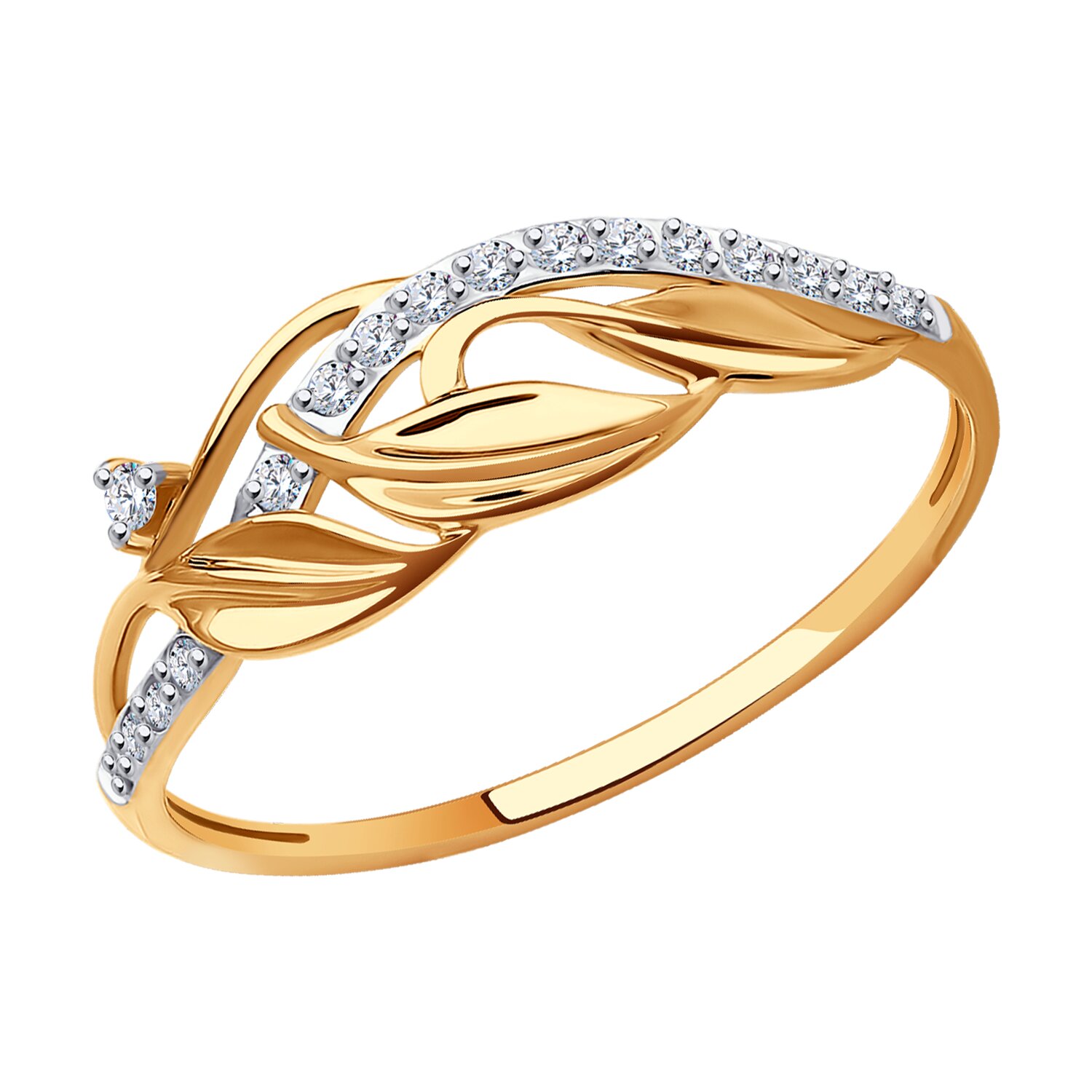 Кольцо из золота с фианитами