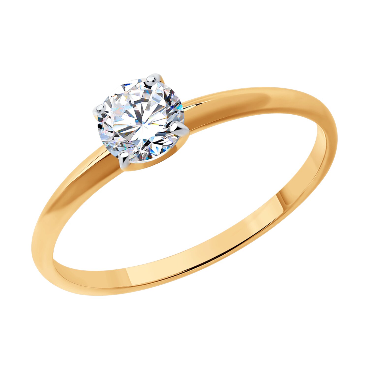 Кольцо из золота с фианитом