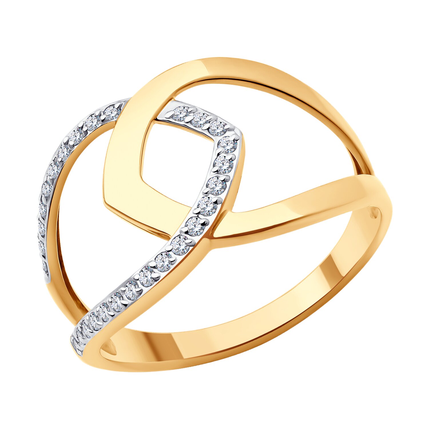 Кольцо из золота с фианитами