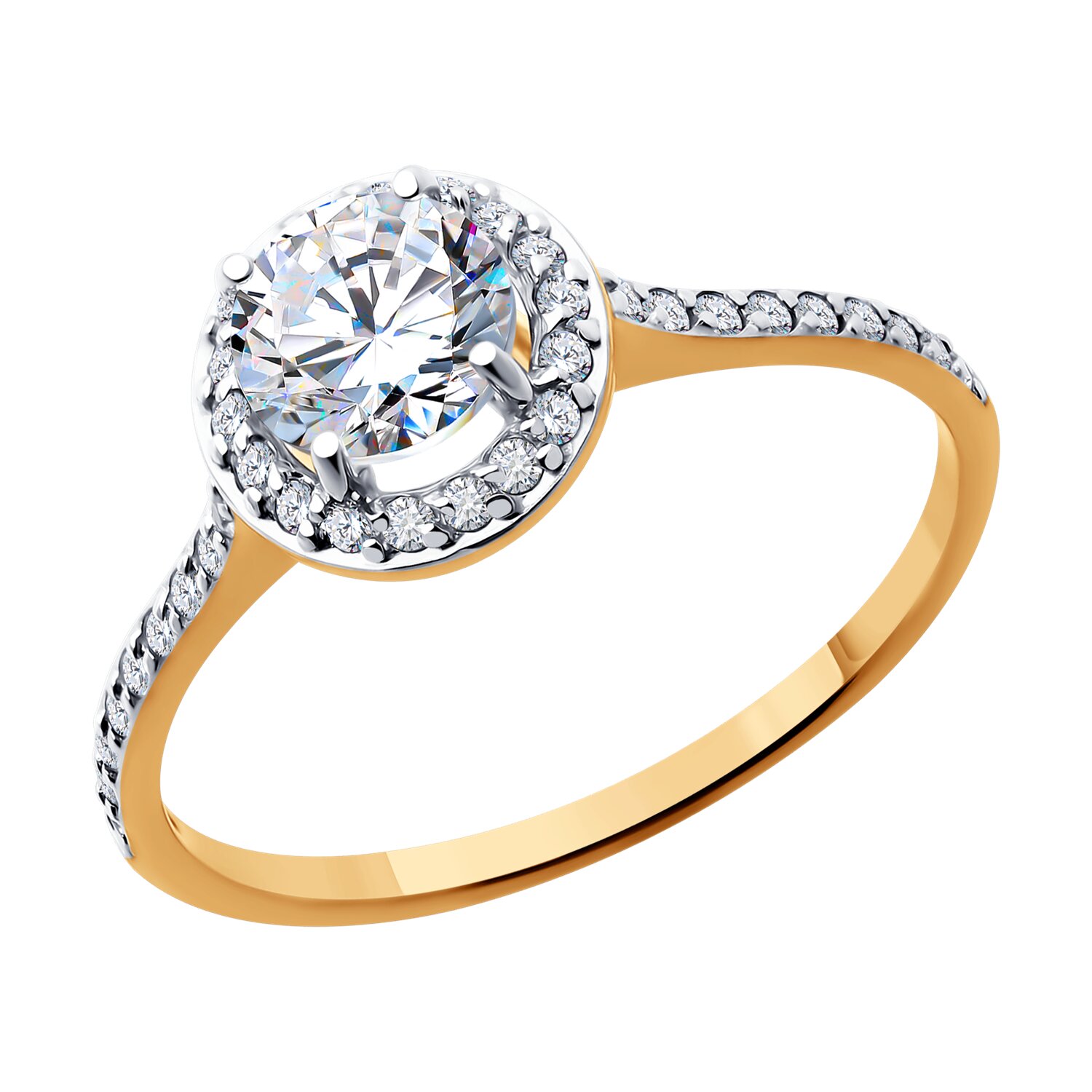 Кольцо из золота с фианитами