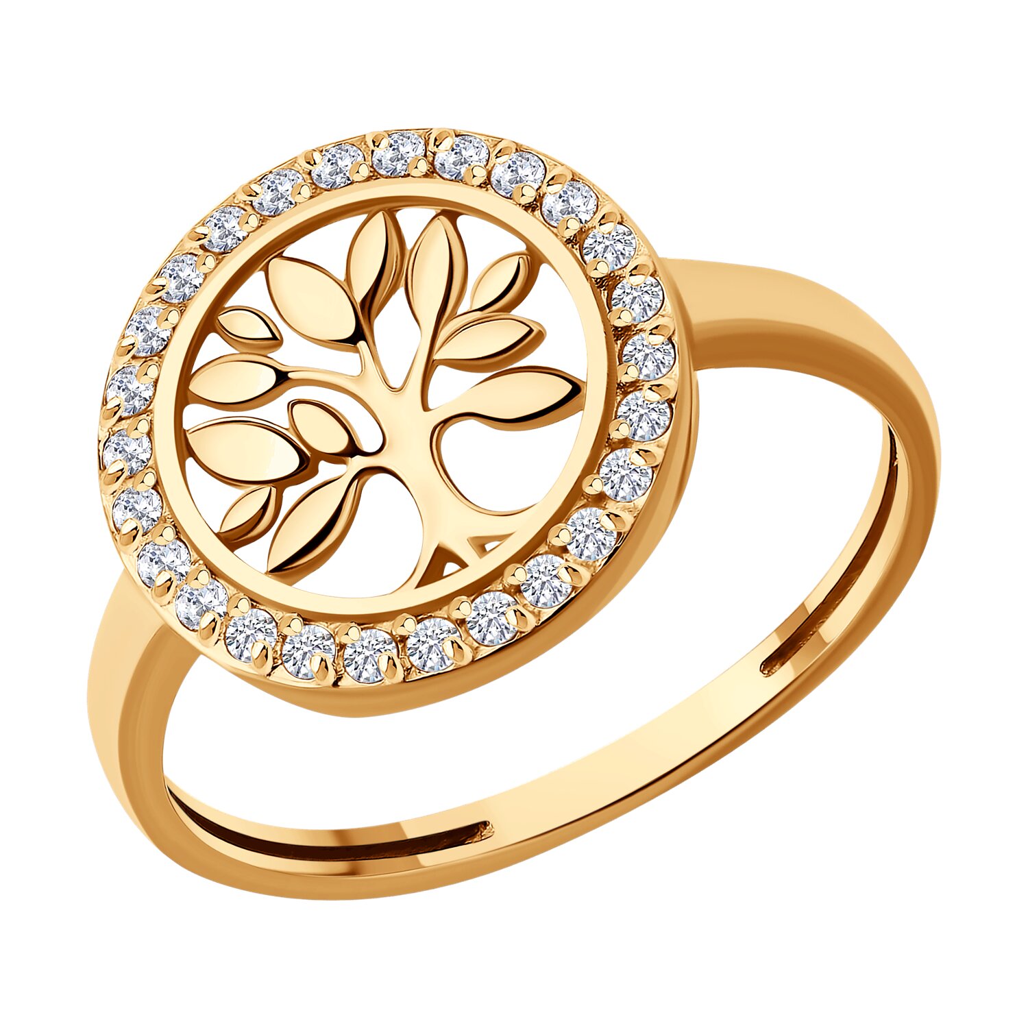 Кольцо из золота с фианитами