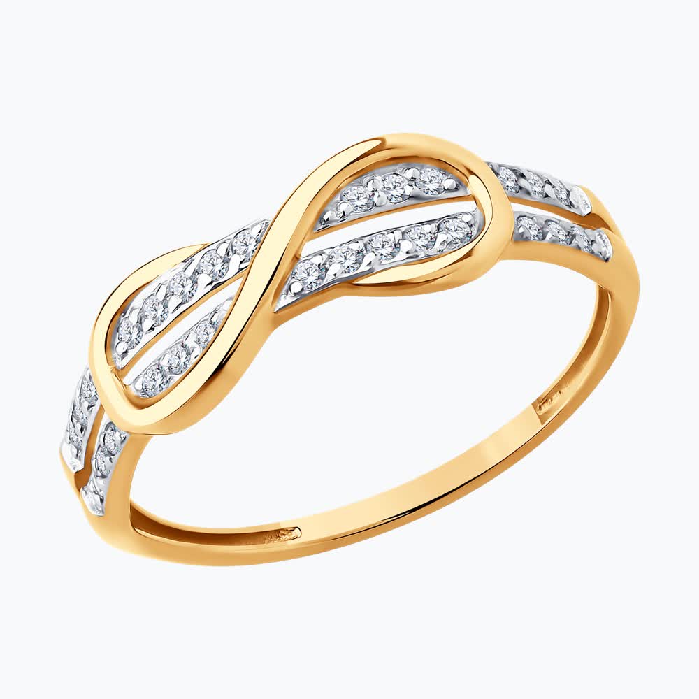 Кольцо из золота с фианитами