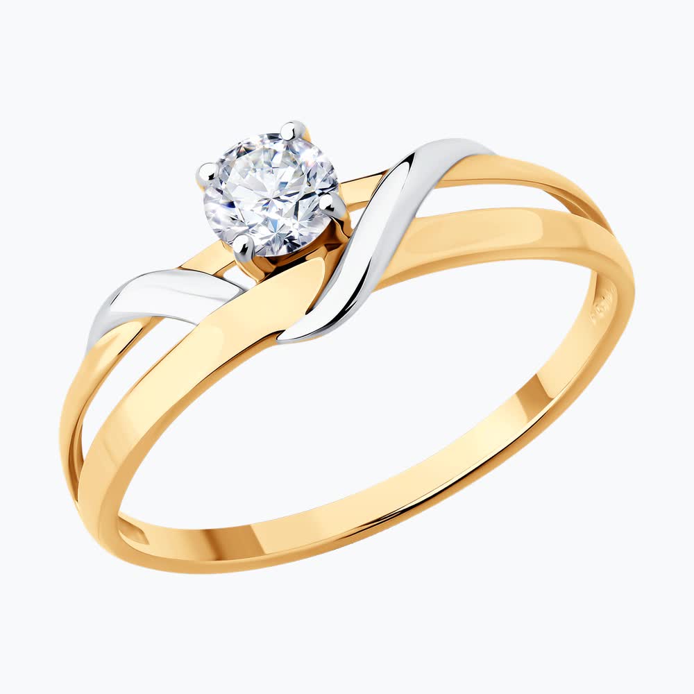 Кольцо из золота с фианитом