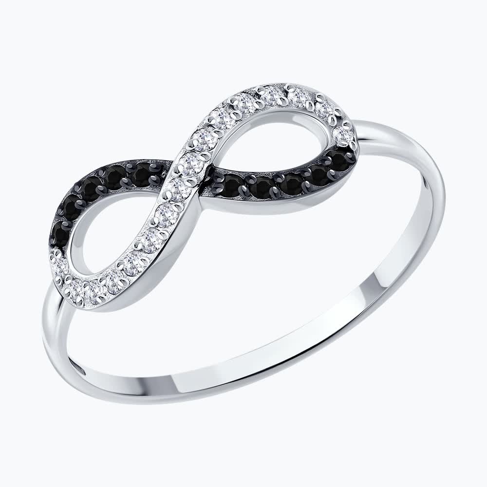 Кольцо из белого золота с фианитами