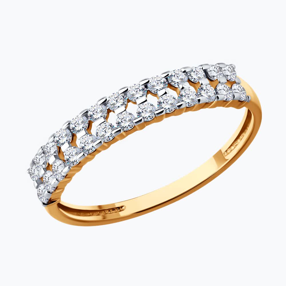 Кольцо из золота с фианитами