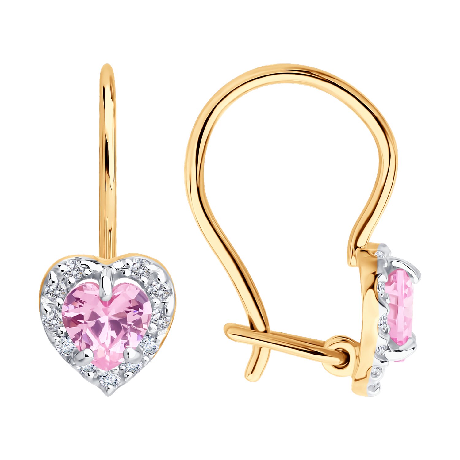 Серьги из золота с фианитами