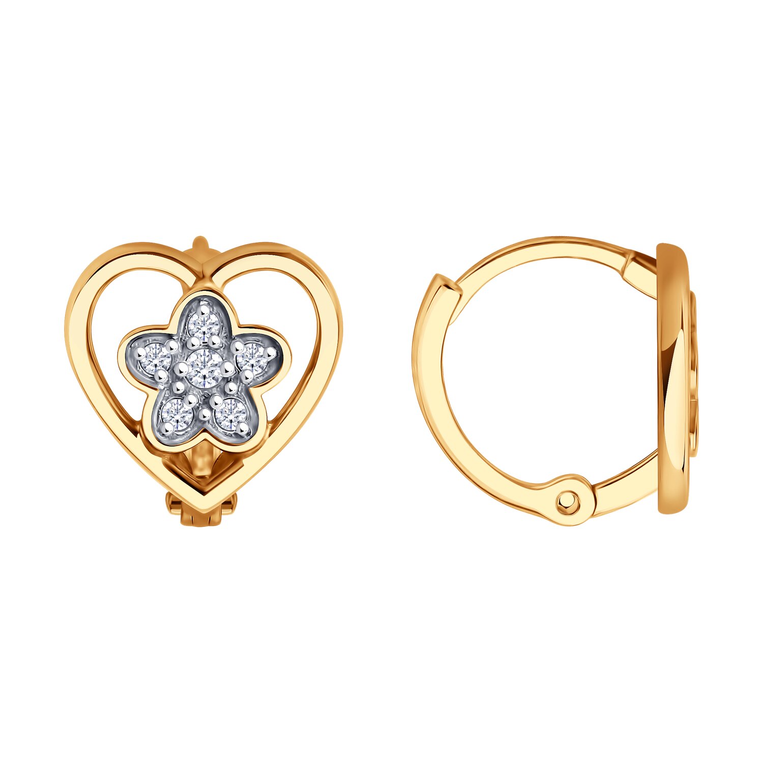 Серьги из золота с фианитами