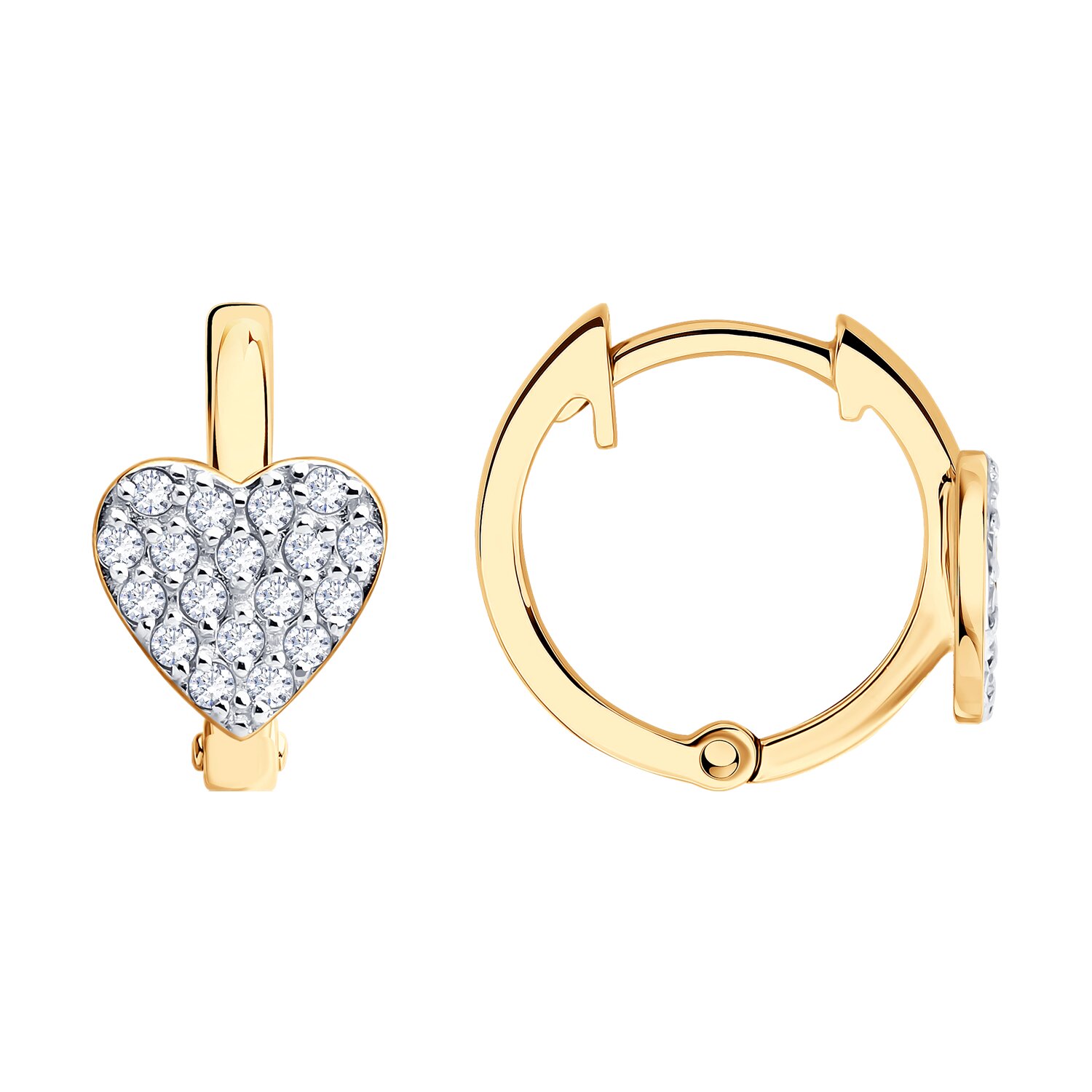 Серьги из золота с фианитами