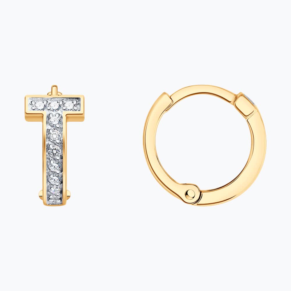 Серьги из золота с фианитами