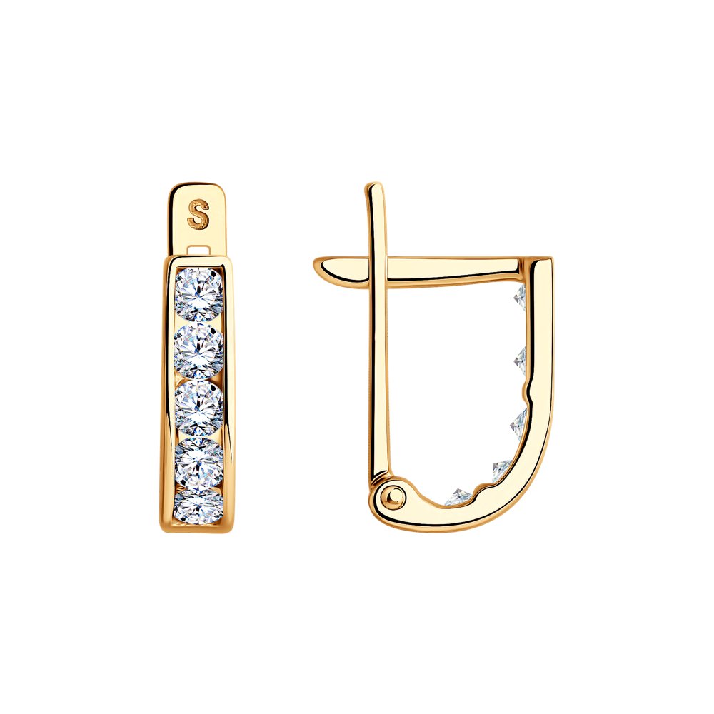 Серьги из золота с фианитами