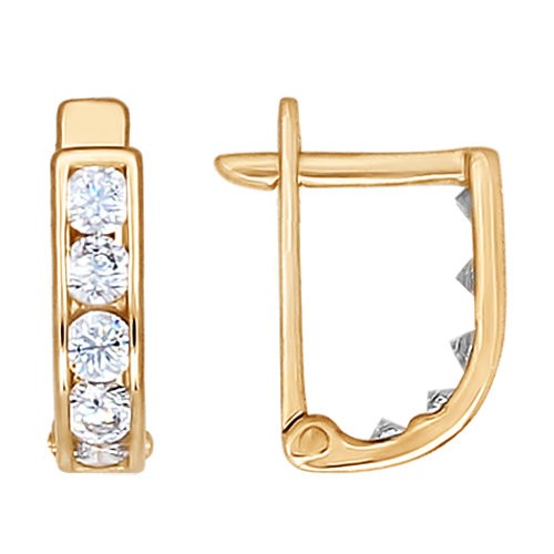 Cercei din aur cu fianite