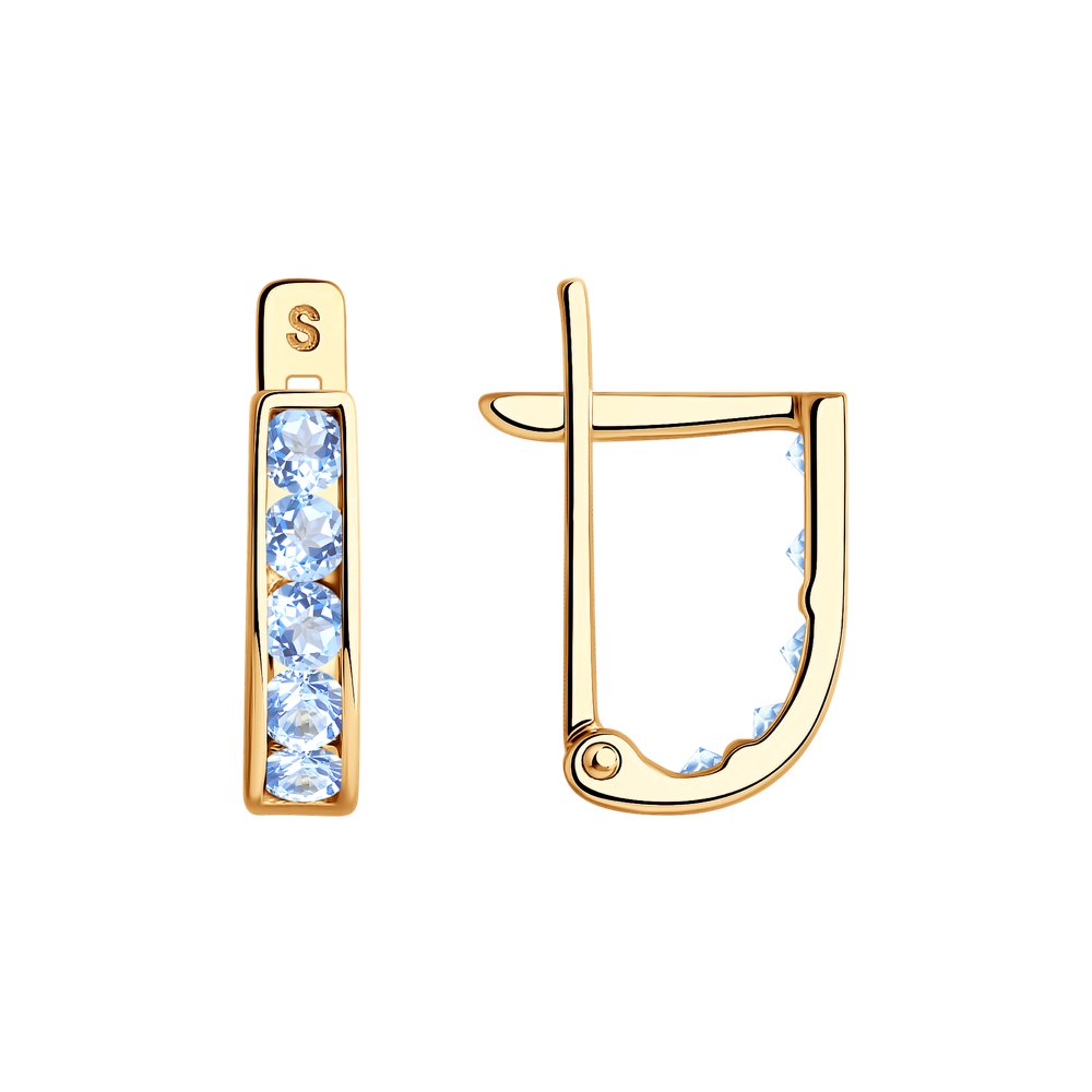 Серьги из золота с фианитами