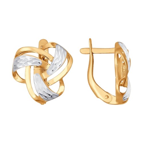 Серьги из золота с алмазной гранью