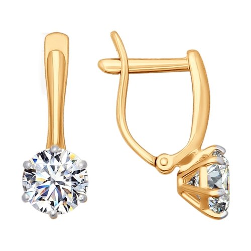 Серьги из золота с фианитами