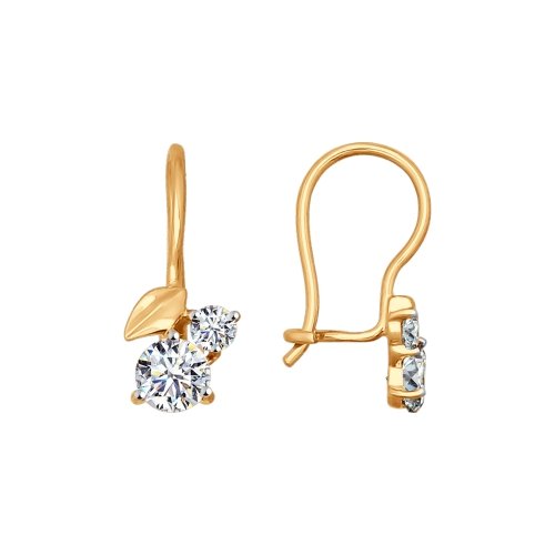 Cercei din aur cu fianite