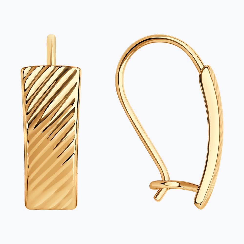 Серьги из золота с алмазной гранью