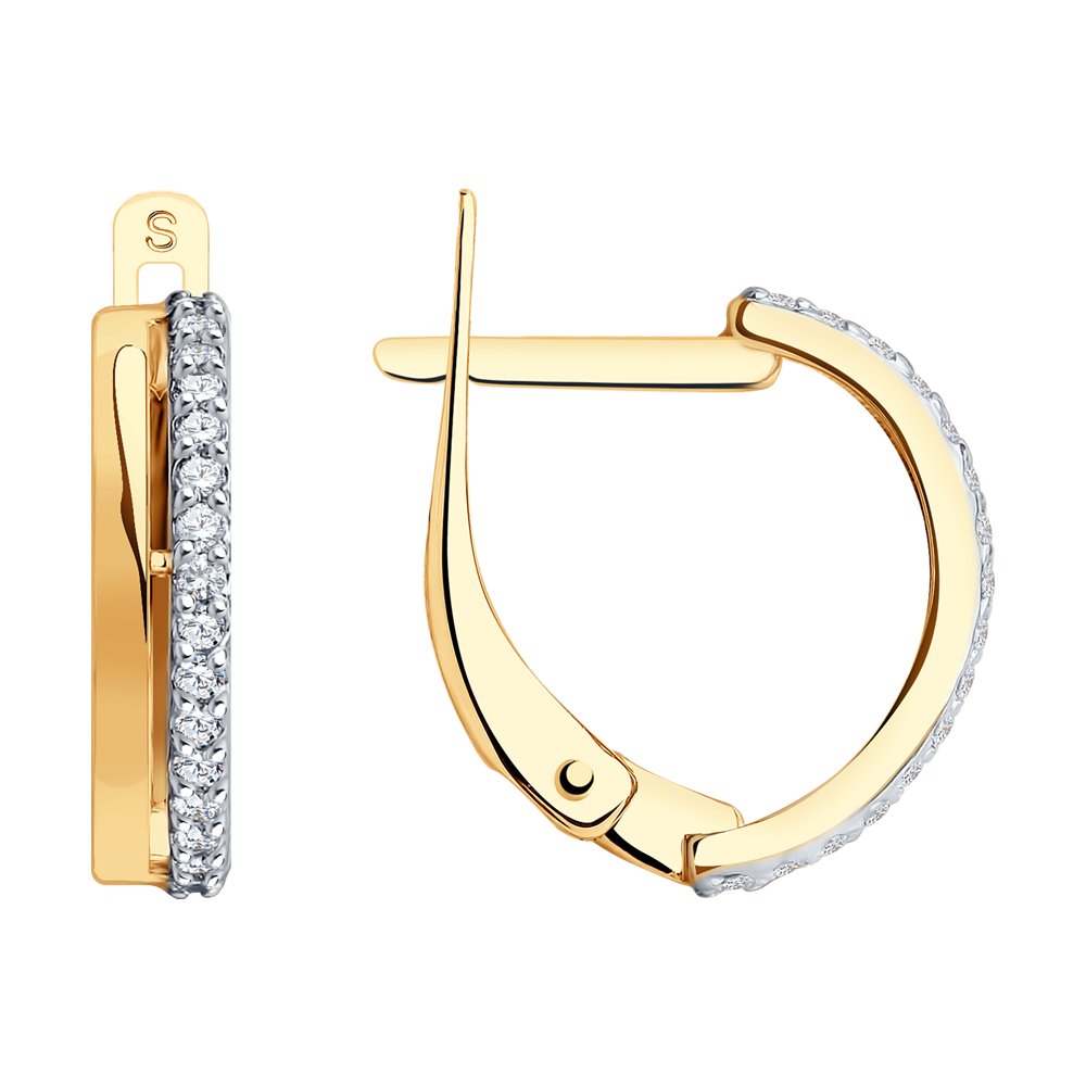 Серьги из золота с фианитами