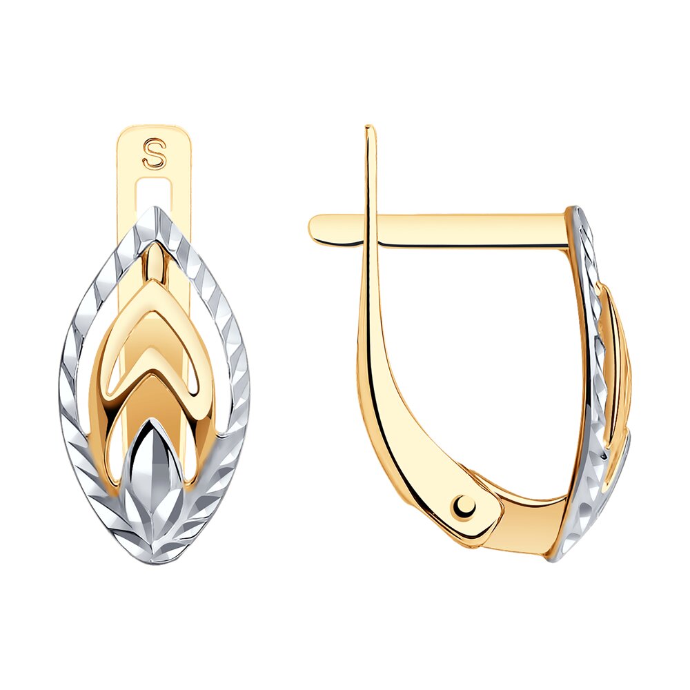 Серьги из золота с алмазной гранью