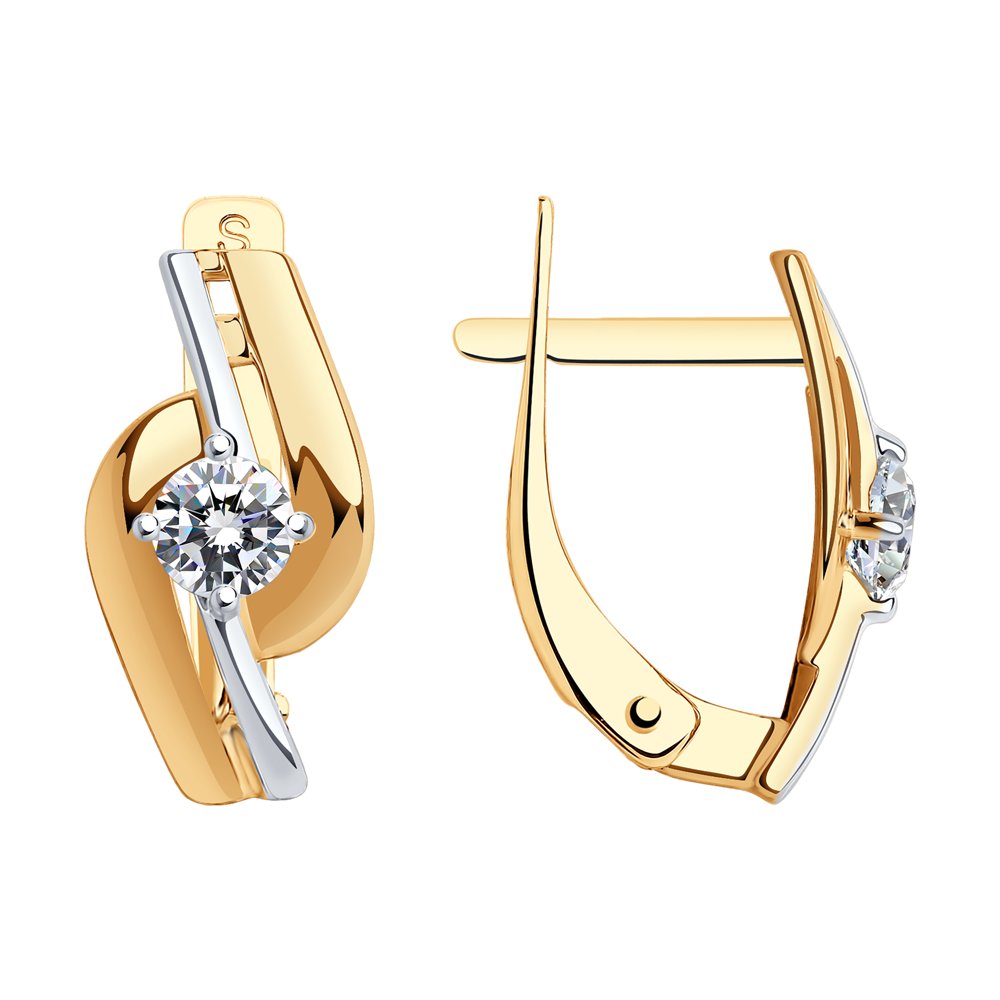 Серьги из золота с фианитами