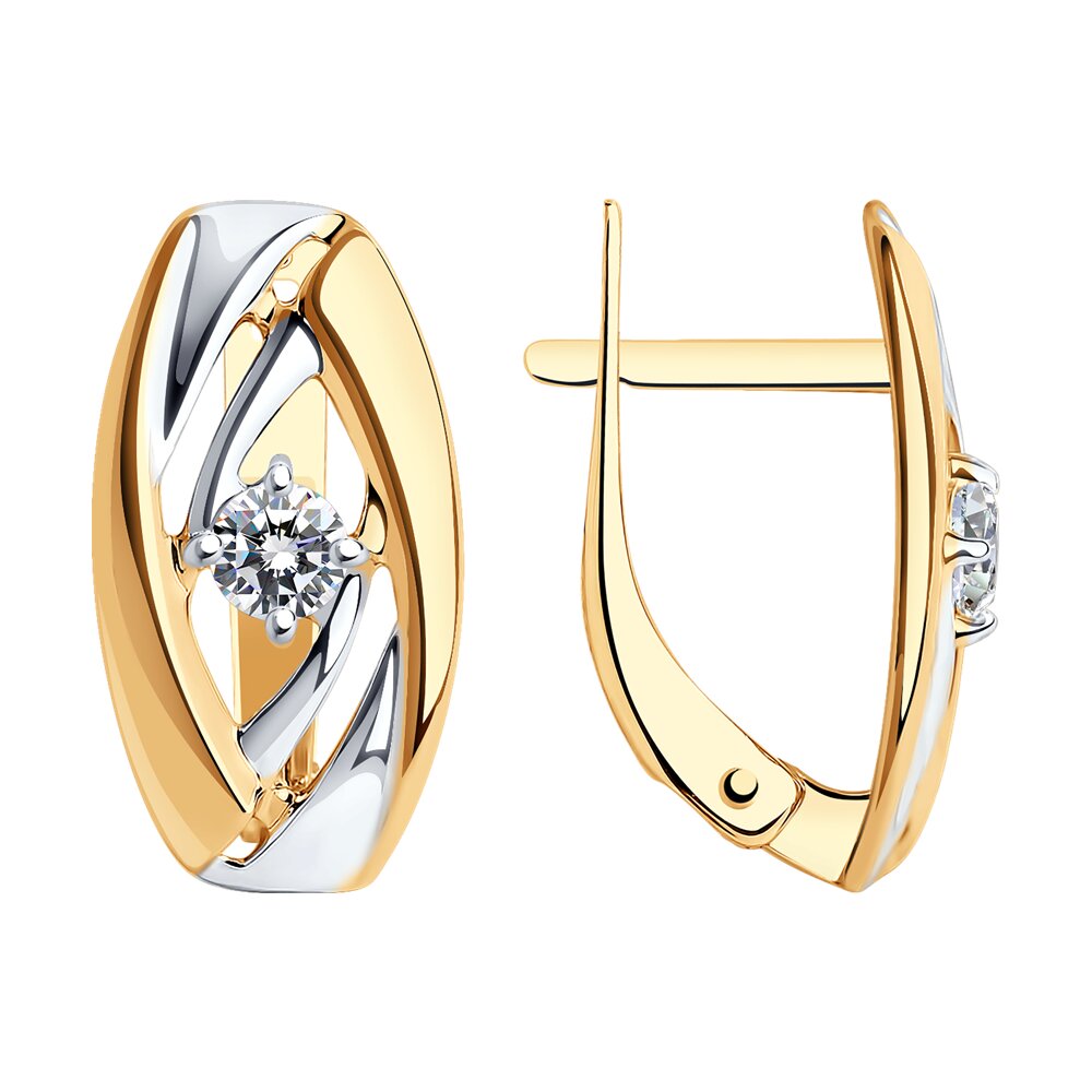 Серьги из золота с фианитами