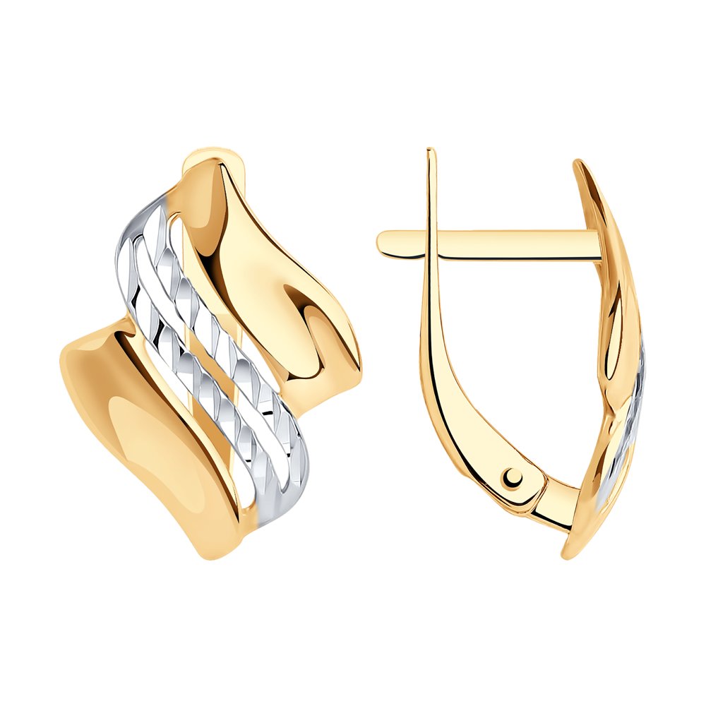 Серьги из золота с алмазной гранью